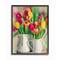 Stupell Industries Colorful Tulip Assortments in Farm Pitchers with Black Frame Wall Accent